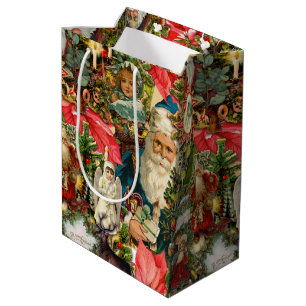 Victorian Vintage Christmas Medium Gift Bag