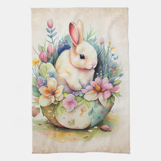 Victorian vintage Easter Bunny Kitchen Towel