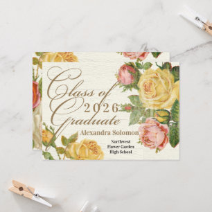 Victorian Vintage Floral 2026 Graduation Invitation