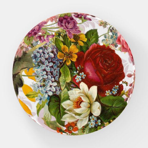 Victorian Vintage Floral Collage Paperweight