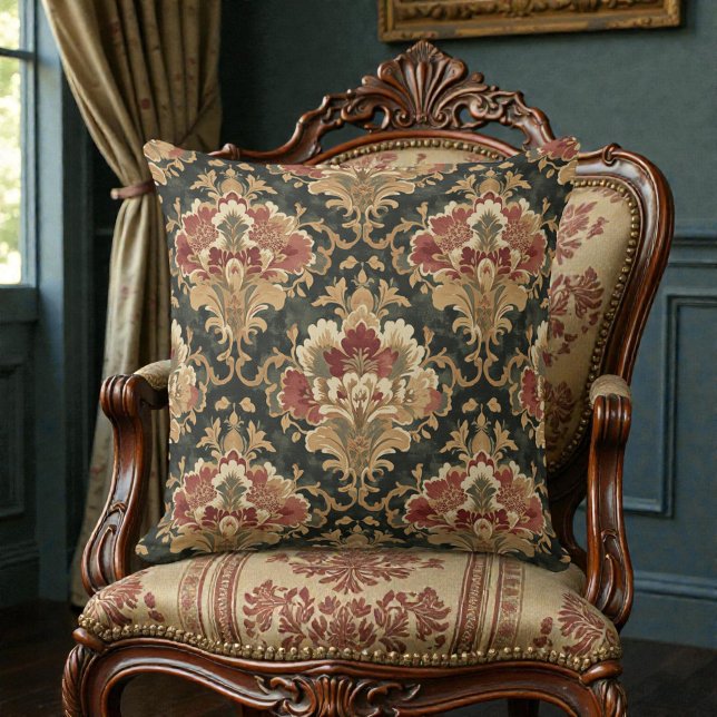 Victorian Vintage Floral Throw Pillow (Creator Uploaded)