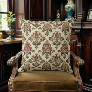 Victorian Vintage Floral Throw Pillow