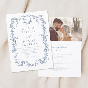 Victorian Vintage French Photo All In One Wedding Invitation