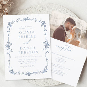 Victorian Vintage French Photo All in One Wedding Invitation