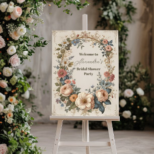 Victorian Vintage Garden Floral Bridal Shower Foam Board