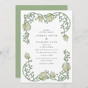 Victorian Vintage Garden Floral Wedding Invitation