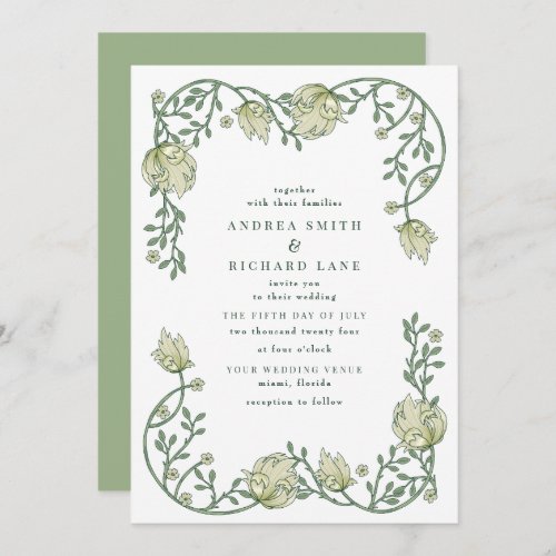 Victorian Vintage Garden Floral Wedding Invitation