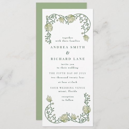 Victorian Vintage Garden Floral Wedding Invitation