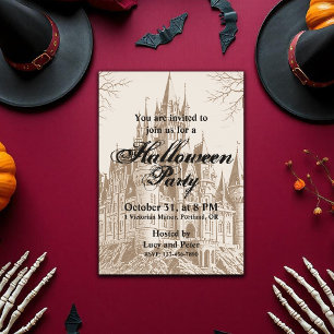 Victorian Vintage Gothic Scary Halloween  Invitation