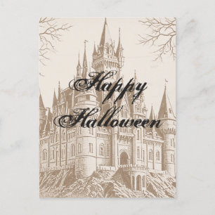 Victorian Vintage Gothic Scary Happy Halloween Holiday Postcard
