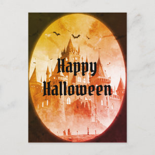 Victorian Vintage Gothic Spooky Happy Halloween Holiday Postcard