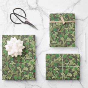 Victorian Vintage Green Ivy Growing on Trellis Wrapping Paper Sheets