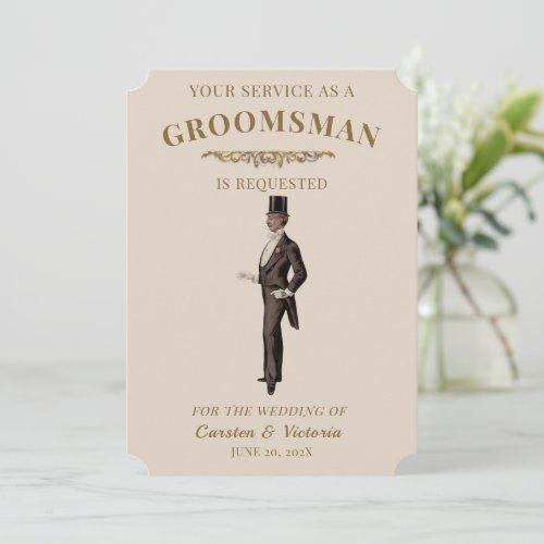 Victorian Vintage Groomsman Invitation