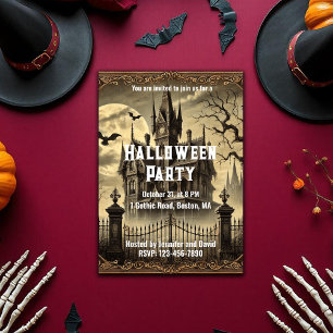 Victorian Vintage Haunted House Halloween Party Invitation