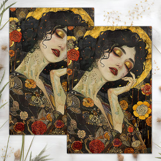 VICTORIAN VINTAGE LADY DECOUPAGE TISSUE PAPER