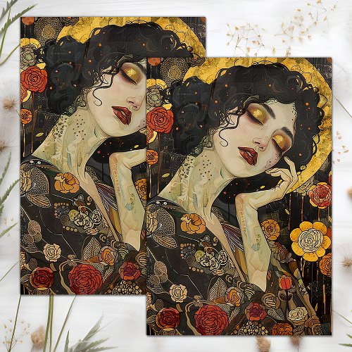 VICTORIAN VINTAGE LADY DECOUPAGE TISSUE PAPER