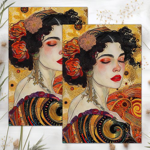 VICTORIAN VINTAGE LADY DECOUPAGE TISSUE PAPER