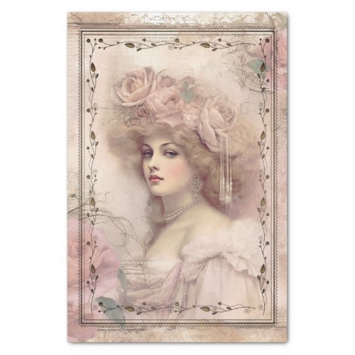 Victorian Vintage Lady Portrait Tissue Paper