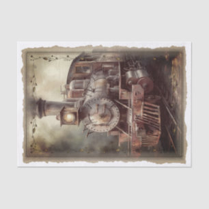 Victorian Vintage Locomotive Decoupage Tissue Paper