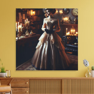 Victorian Vintage Mysterious Elegant Woman Canvas Print