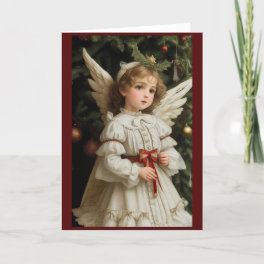Victorian Vintage Retro Christmas Angel Holiday Card