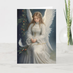 Victorian Vintage Retro Christmas Angel Holiday Card