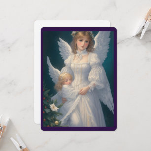 Victorian Vintage Retro Christmas Angel Invitation