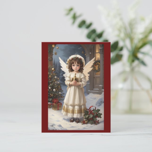 Victorian Vintage Retro Christmas Angel Postcard (Standing Front)