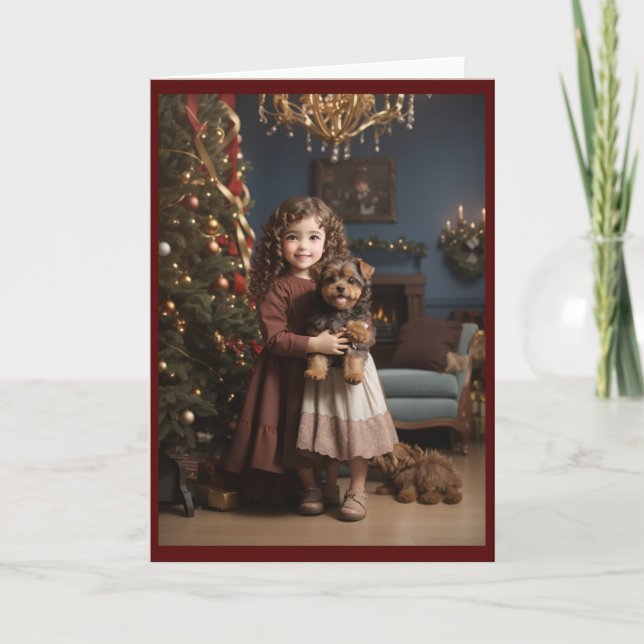 Victorian Vintage Retro Christmas Holiday Card (Front)