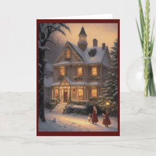Victorian Vintage Retro Christmas Holiday Card