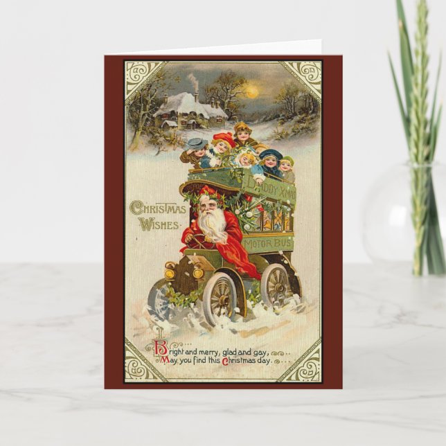 Victorian Vintage Retro Christmas Holiday Card (Front)