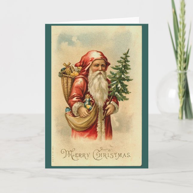 Victorian Vintage Retro Christmas Holiday Card (Front)