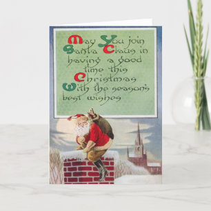 Victorian Vintage Retro Christmas Holiday Card