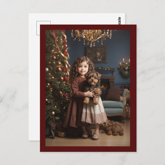 Victorian Vintage Retro Christmas Postcard (Front/Back)