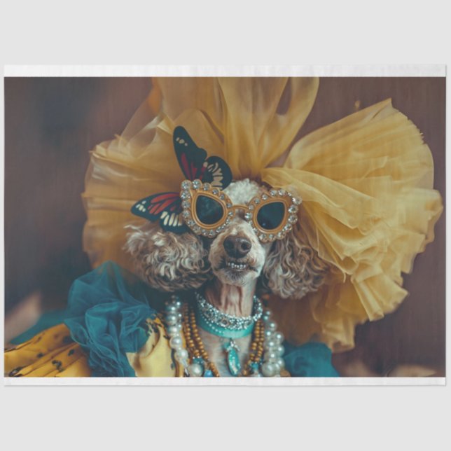 Victorian Vintage Royal Cat Decoupage Tissue Paper (Front)