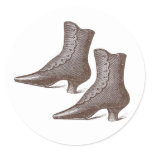 Victorian Vintage Snap Up Ankle Boots - Wonderful! Classic Round Sticker