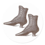 Victorian Vintage Snap Up Ankle Boots - Wonderful! Classic Round Sticker