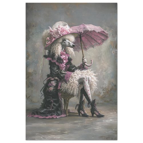 Victorian Vintage Standard Poodle Decoupage Tissue Paper