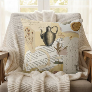 Victorian Vintage Stickers Pillow