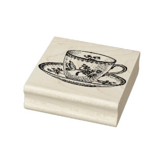 Victorian Vintage Teacup Rubber Stamp