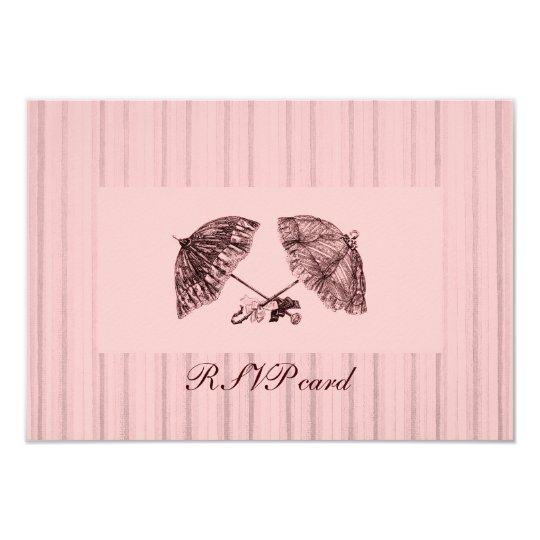 Victorian vintage umbrellas RSVP card