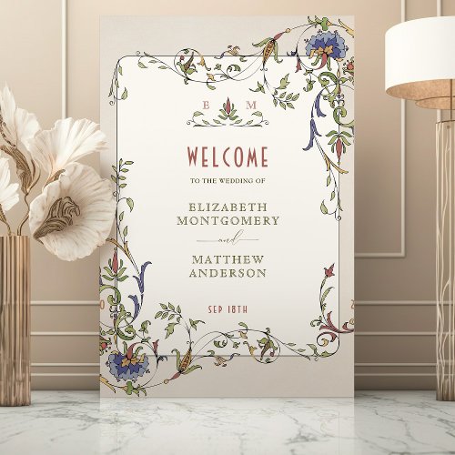  Victorian Vintage Welcome Sign Floral Dcor