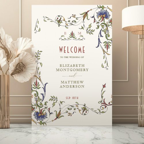  Victorian Vintage Welcome Sign Floral Dcor