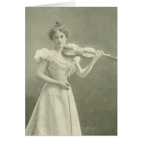 Victorian violinist poem inside card