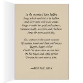 Victorian violinist (poem inside card) cards (Inside (Right))
