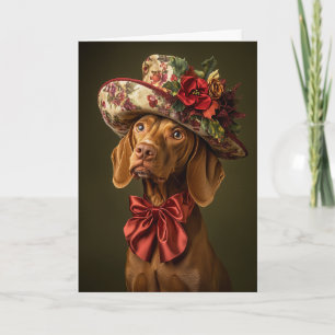 Victorian Vizsla Christmas Holiday Card