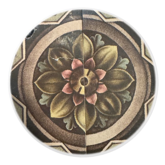 Victorian wallpaper flower knob (Front)