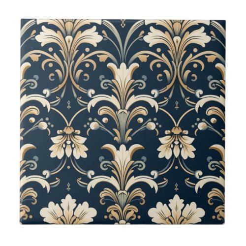 Victorian Wallpaper Pattern Ceramic Tile