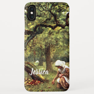 Victorian Watercolor: Girl picking Apples iPhone XS Max Case