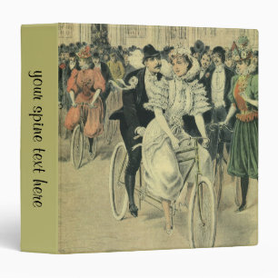 Victorian Wedding Bride and Groom Newlywed Bicycle 3 Ring Binder